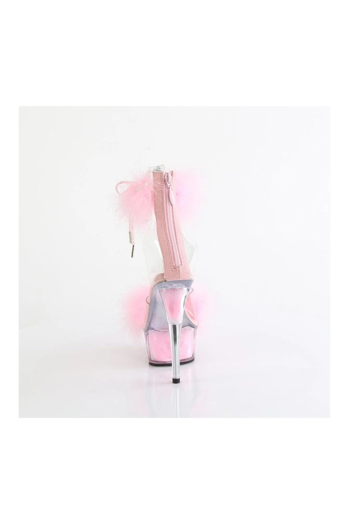 DELIGHT-624F Clear Marabou Sandal