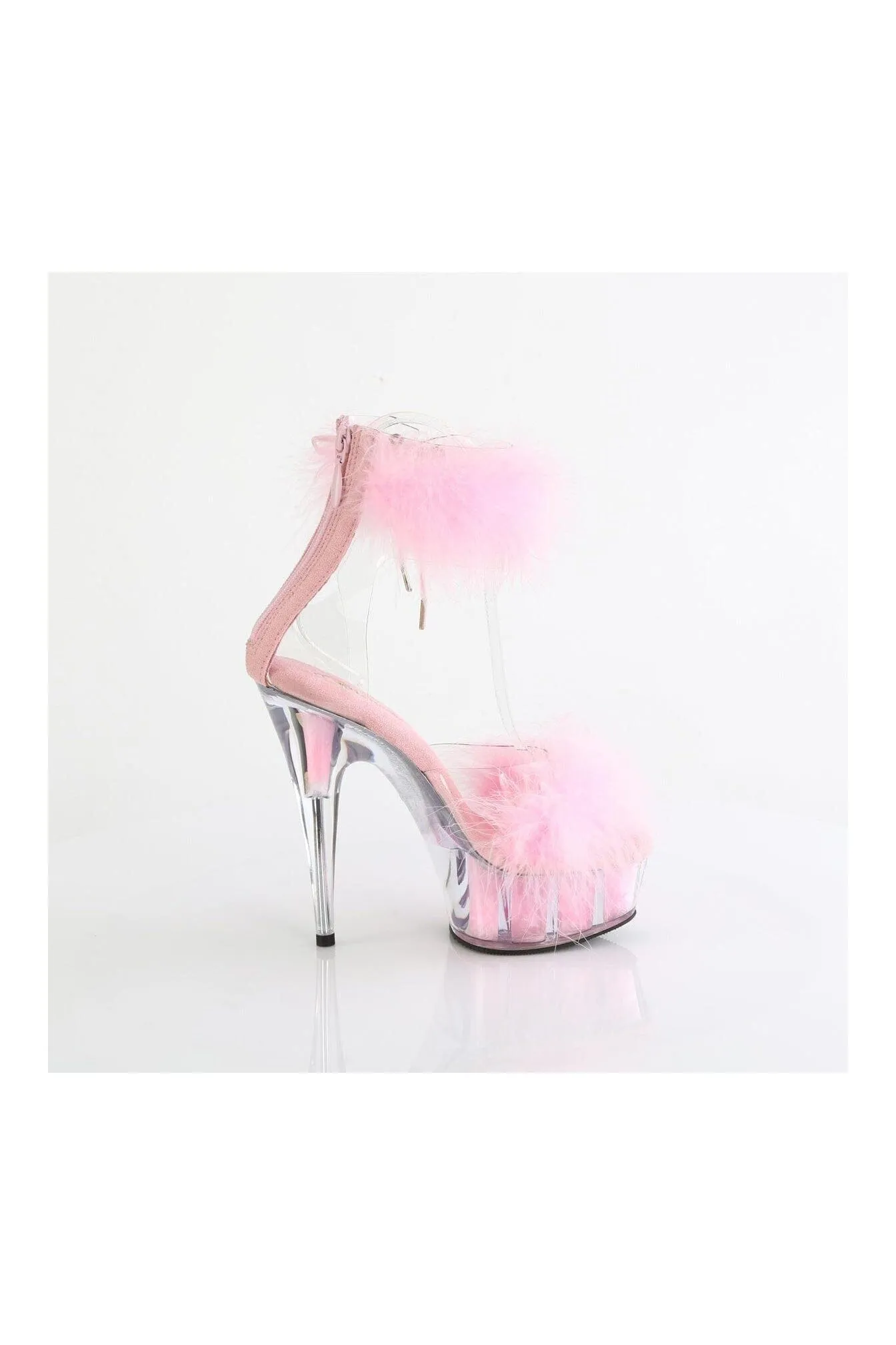 DELIGHT-624F Clear Marabou Sandal