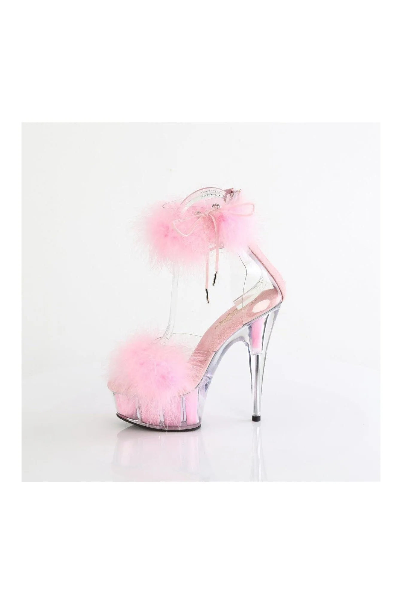 DELIGHT-624F Clear Marabou Sandal