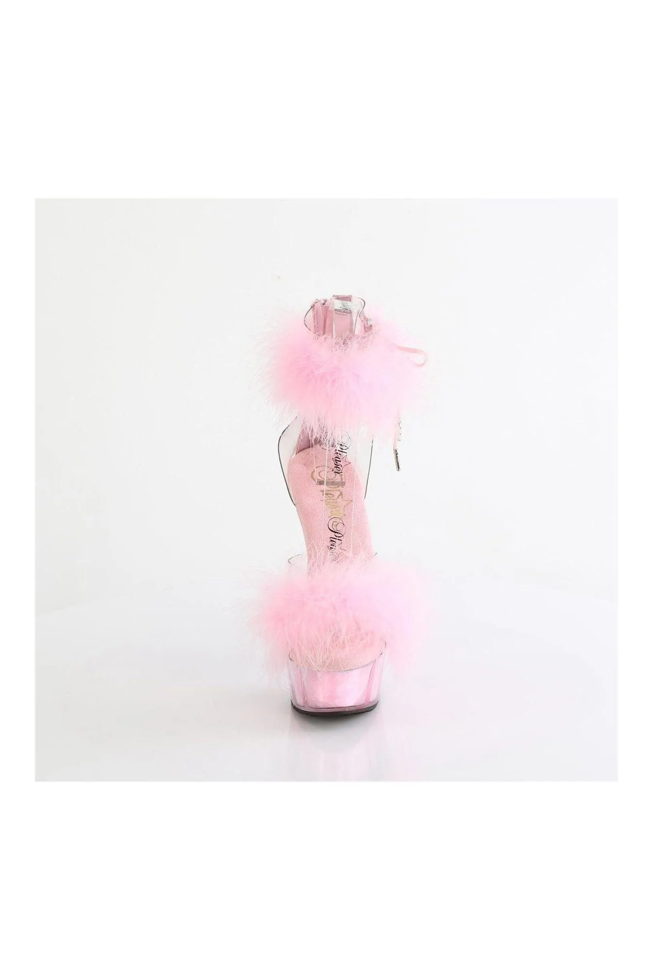 DELIGHT-624F Clear Marabou Sandal
