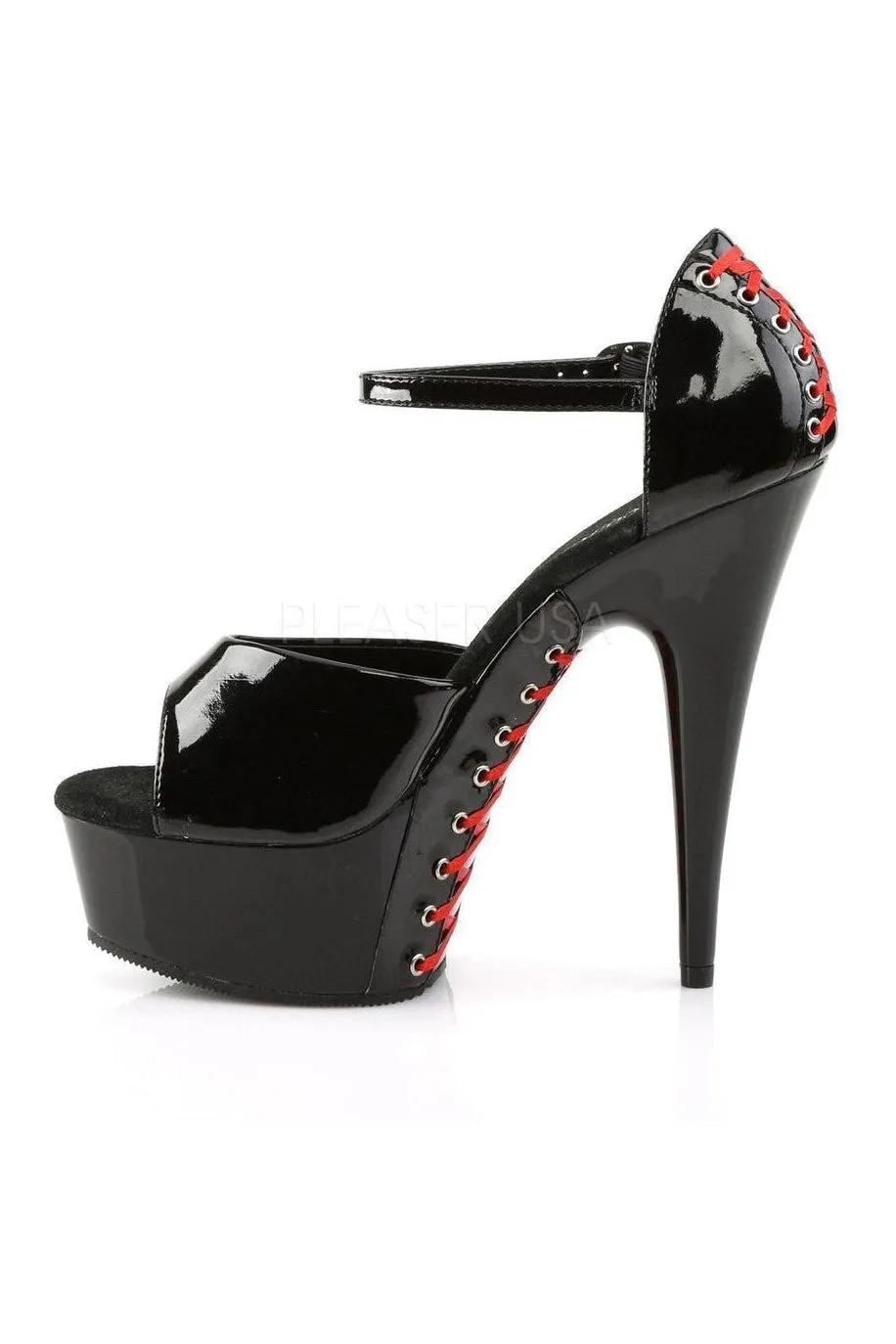 DELIGHT-660FH Platform Sandal  | Black Patent