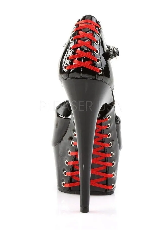 DELIGHT-660FH Platform Sandal  | Black Patent