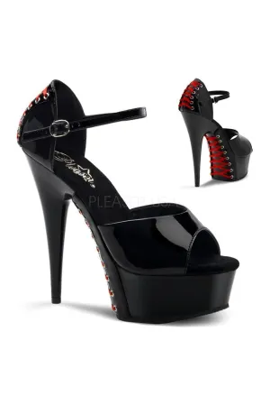 DELIGHT-660FH Platform Sandal  | Black Patent