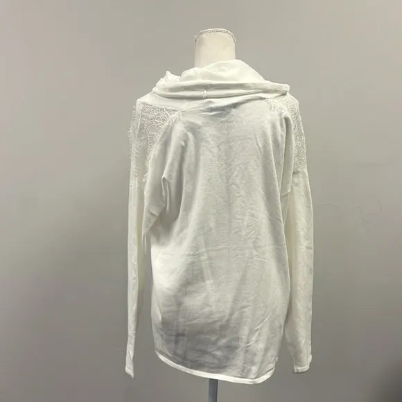 Elegant White Cowl Neck Sweater