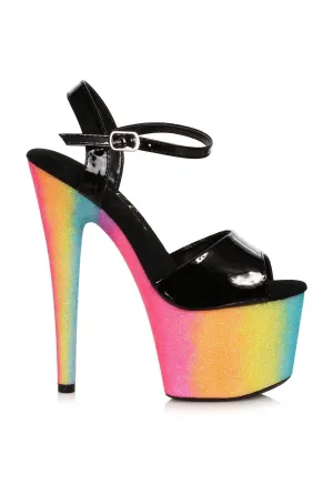 Ellie Shoes 709-CANDY Stiletto with Rainbow Glitter Platform
