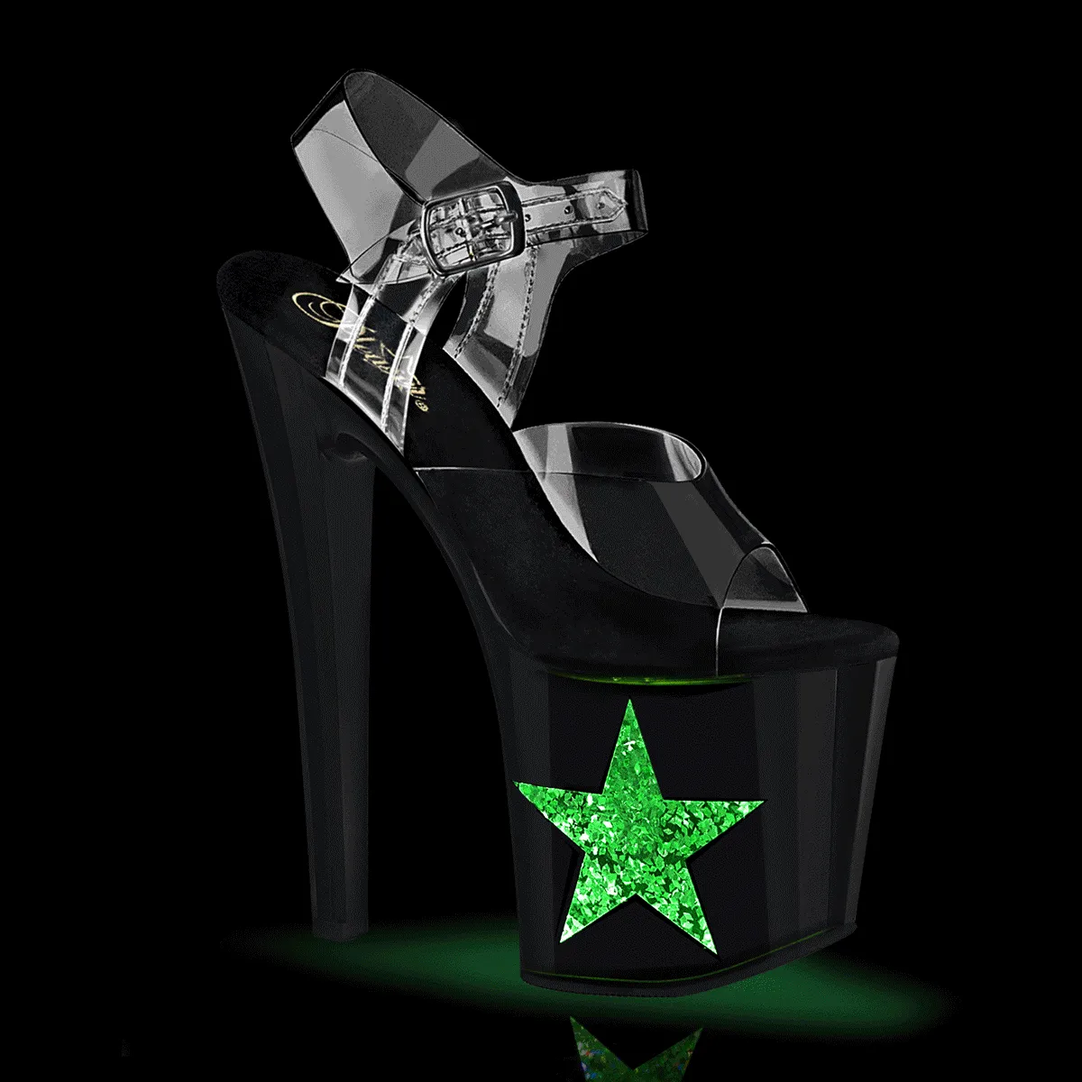 ENCHANT-708LT-STAR Clear Vinyl Sandal