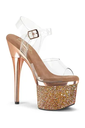 ESTEEM-708CHLG Exotic Sandal | Clear Vinyl
