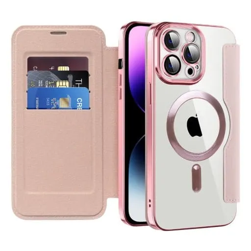 Etui Flip Wallet do Magsafe - iPhone 13 Pro Max - Różowe