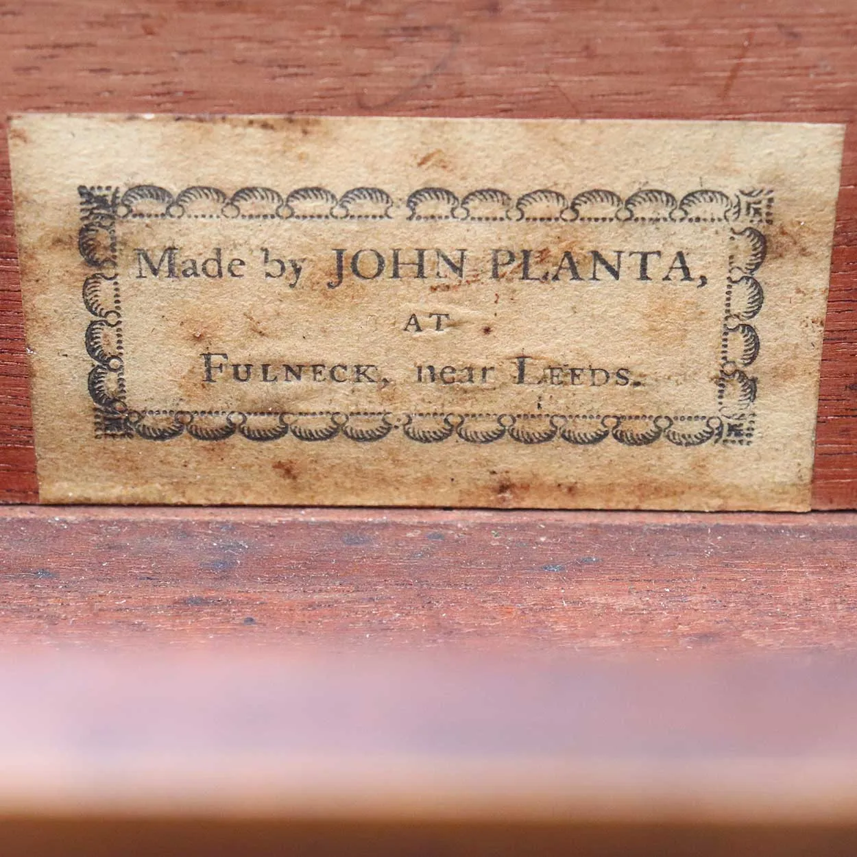Fine English John Planta Sheraton John Planta Inlaid Mahogany Spinning Wheel