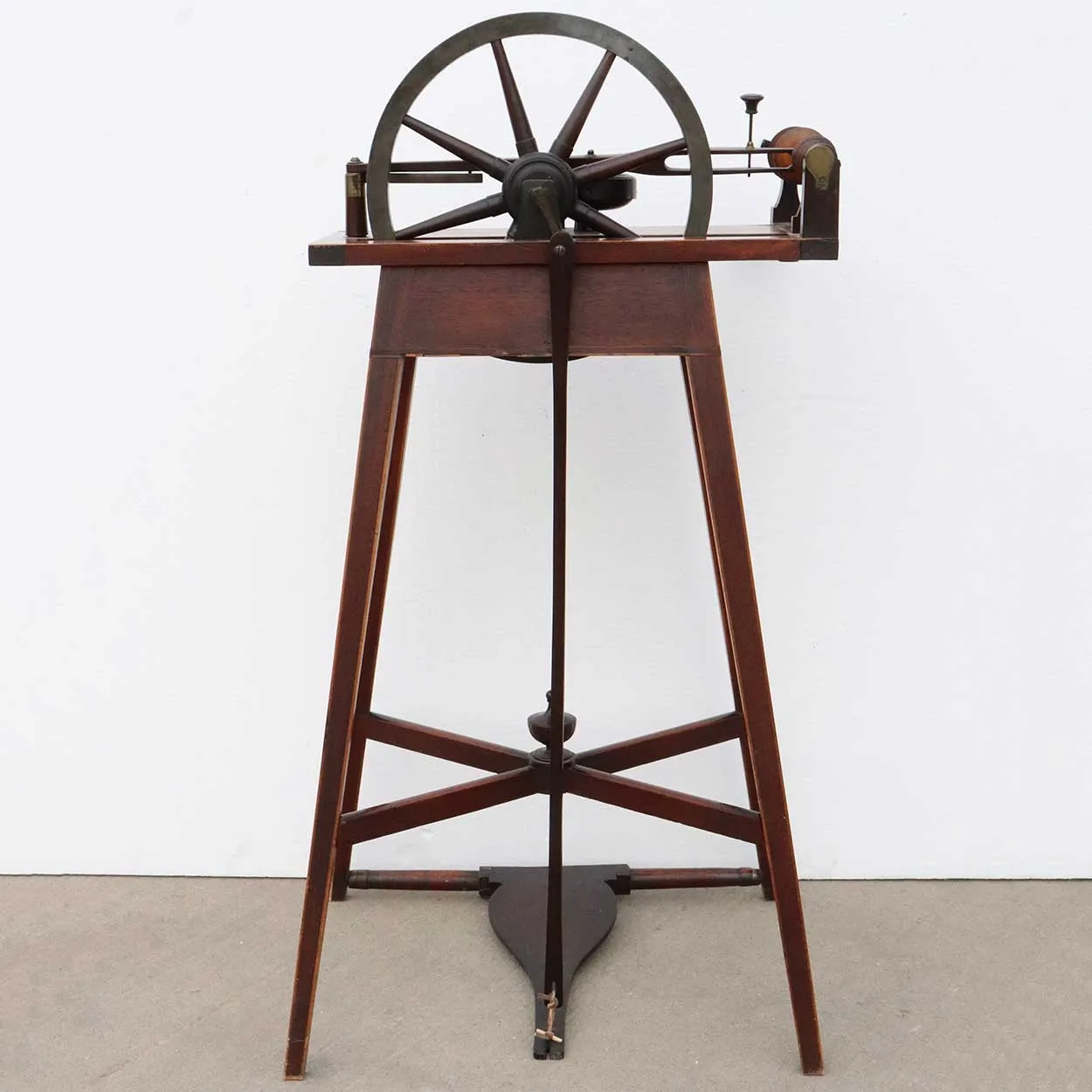 Fine English John Planta Sheraton John Planta Inlaid Mahogany Spinning Wheel