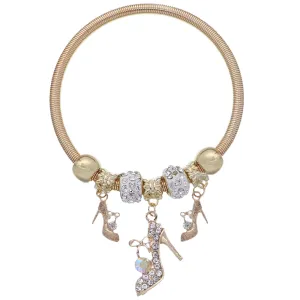Fireball High Heel Shoe Charm Stretch Bracelet