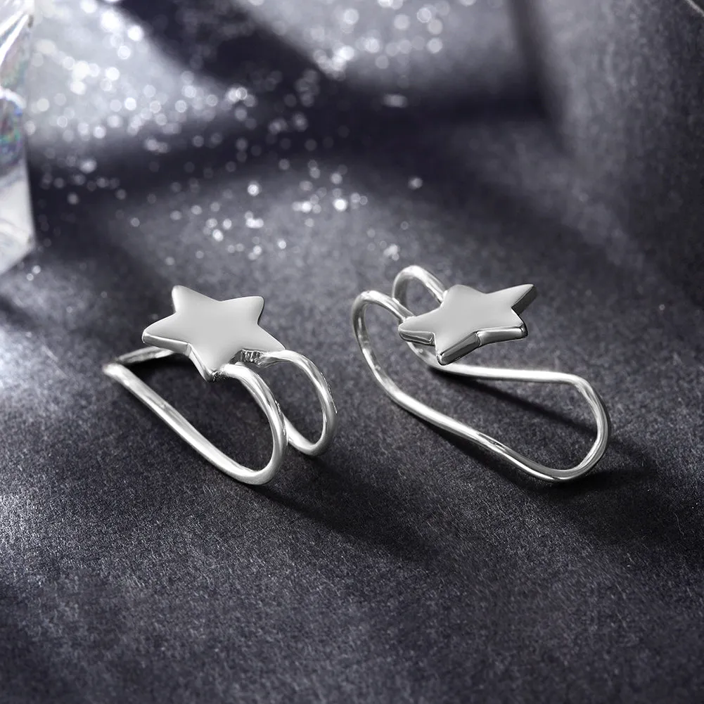 Five pointed star earrings-SSE111