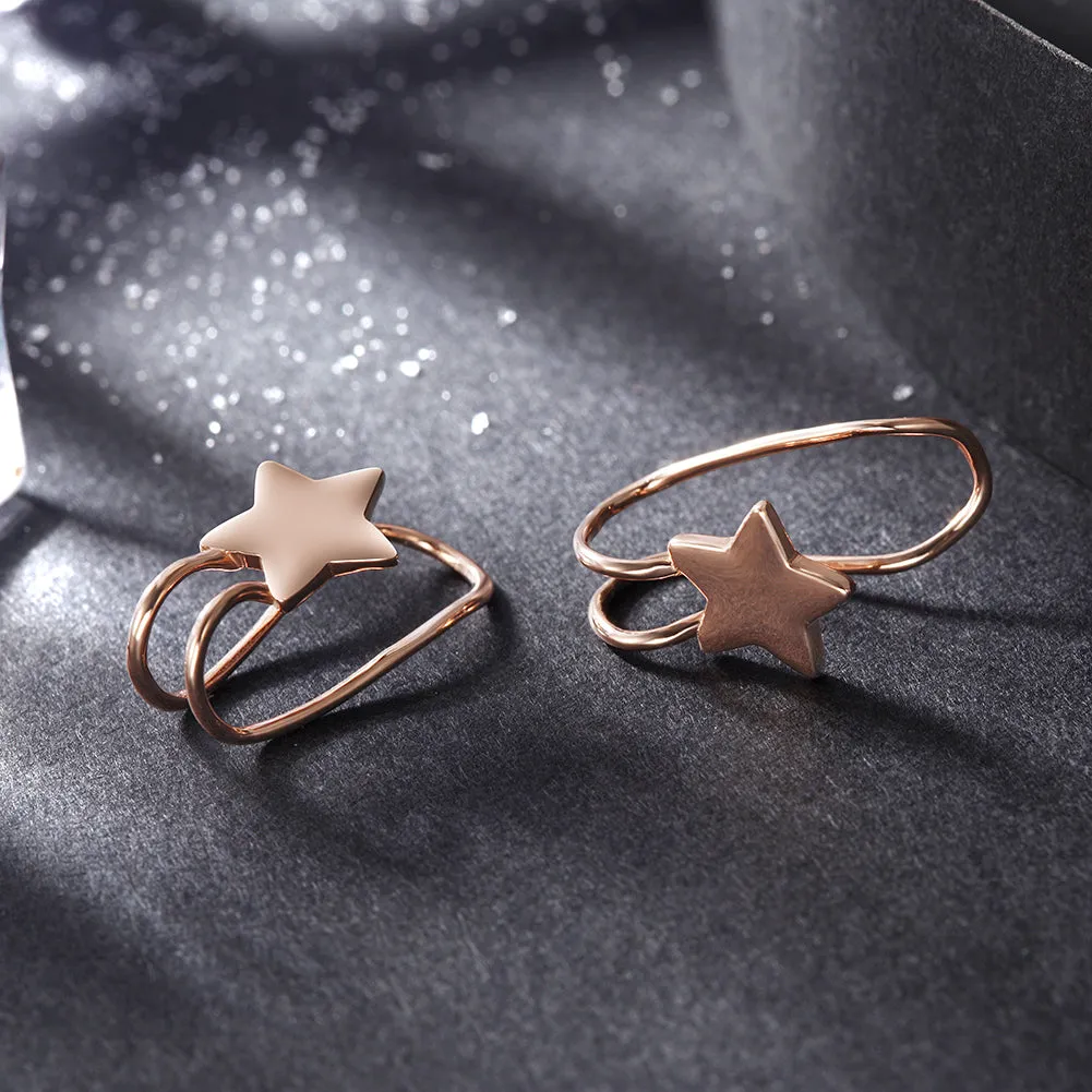 Five pointed star earrings-SSE111