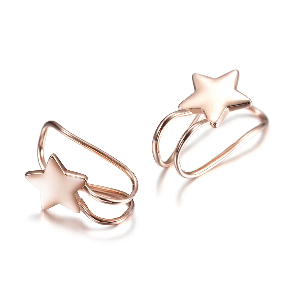 Five pointed star earrings-SSE111