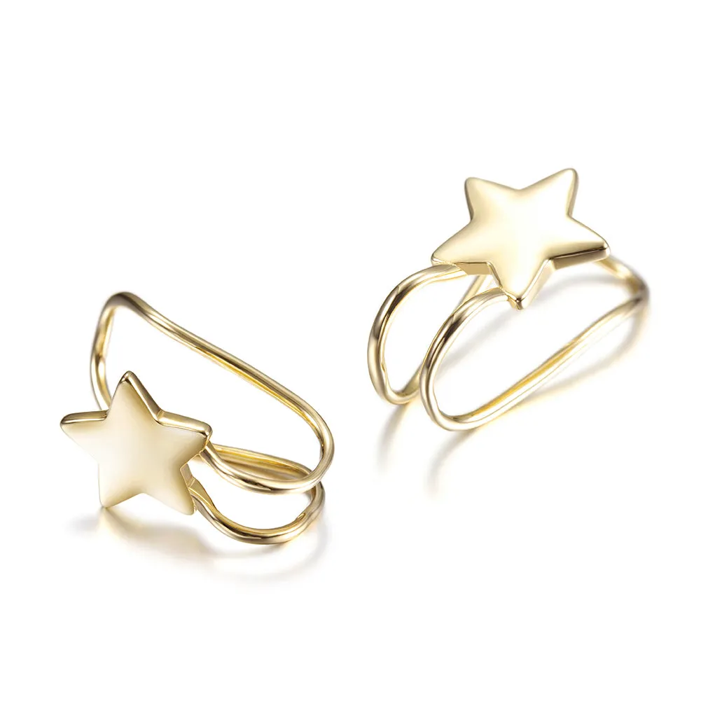 Five pointed star earrings-SSE111