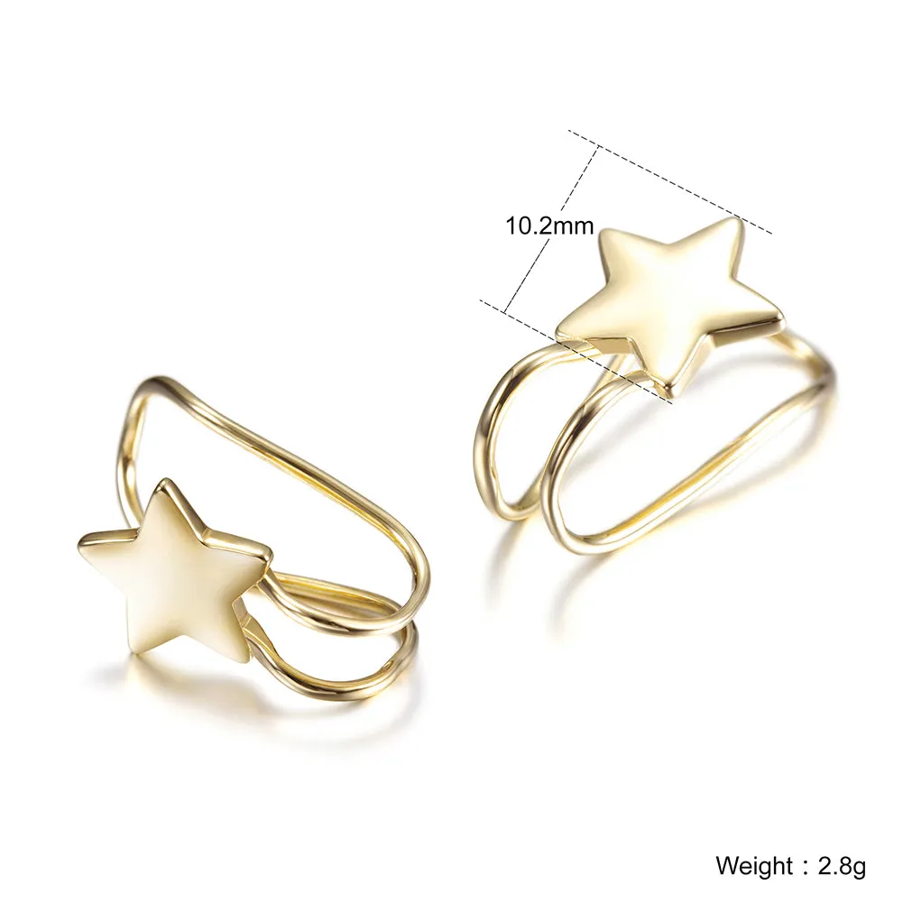 Five pointed star earrings-SSE111