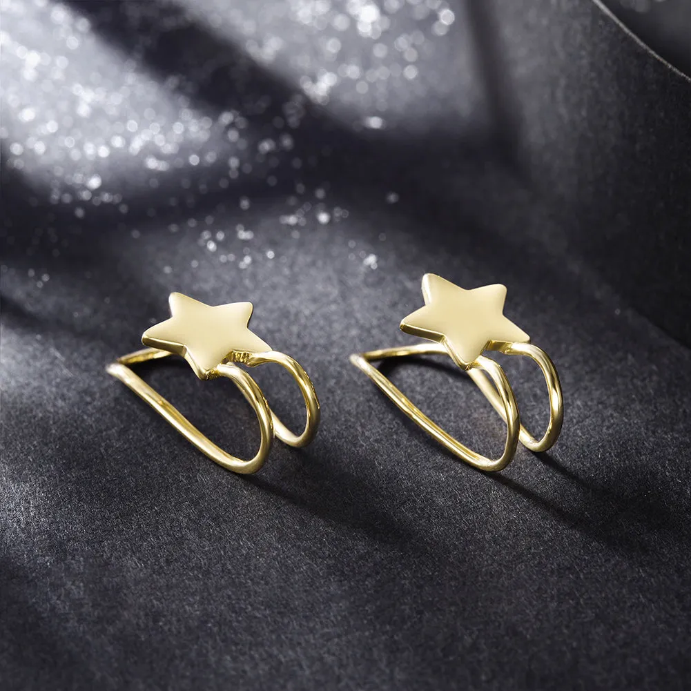 Five pointed star earrings-SSE111