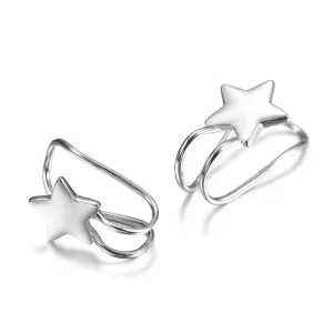Five pointed star earrings-SSE111