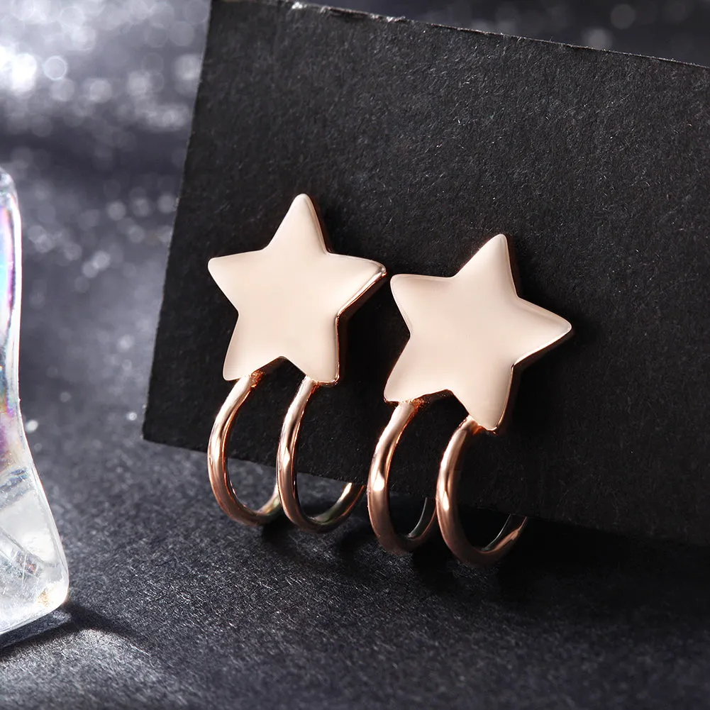 Five pointed star earrings-SSE111