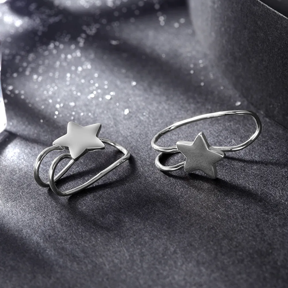 Five pointed star earrings-SSE111