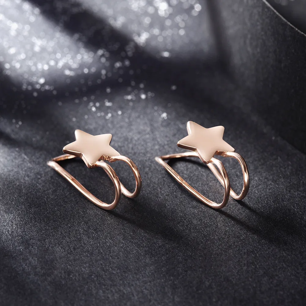 Five pointed star earrings-SSE111