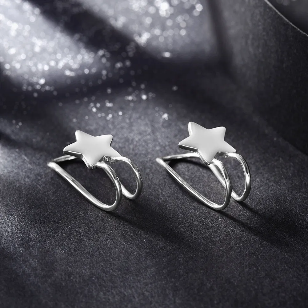 Five pointed star earrings-SSE111