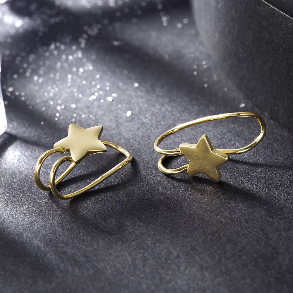 Five pointed star earrings-SSE111