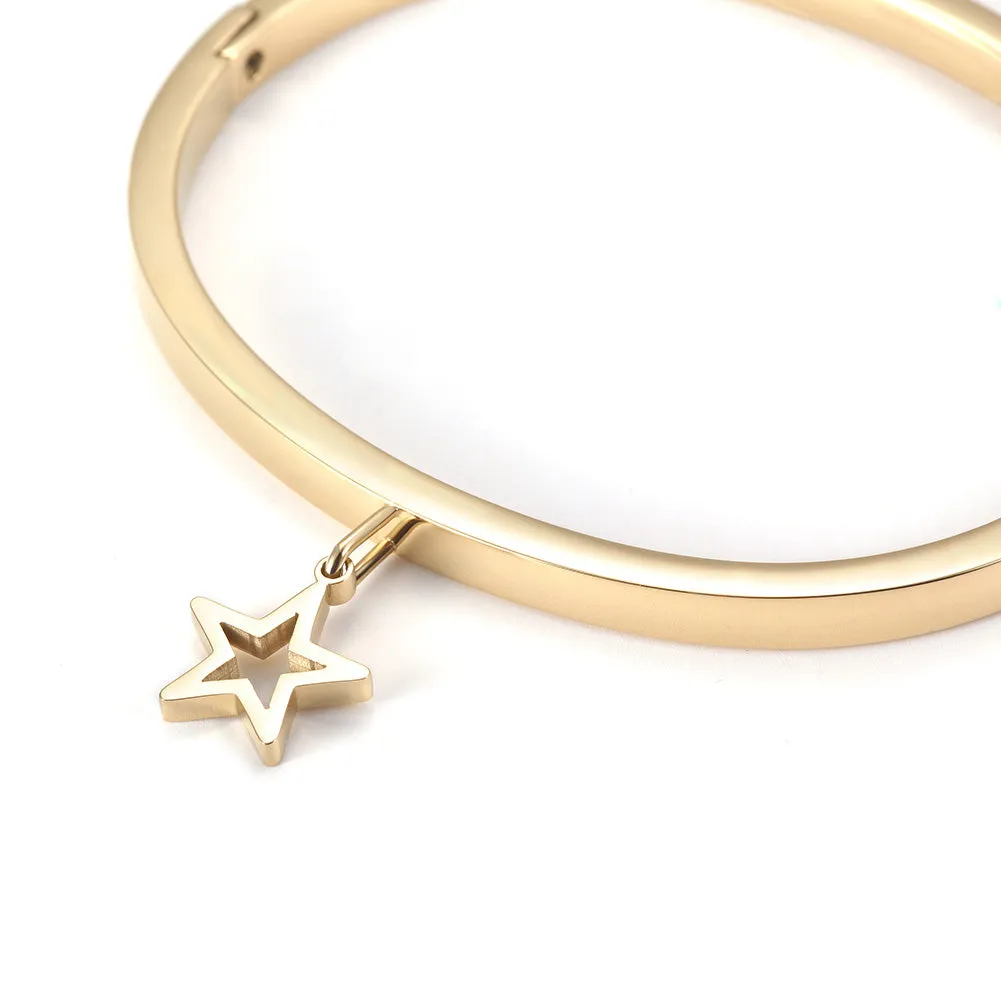 Five pointed star smooth bracelet-NSB1694ST