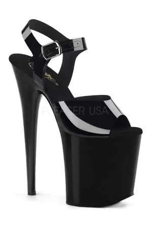 FLAMINGO-808N Platform Sandal | Black Faux Leather