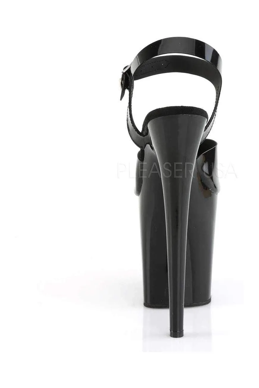 FLAMINGO-808N Platform Sandal | Black Faux Leather