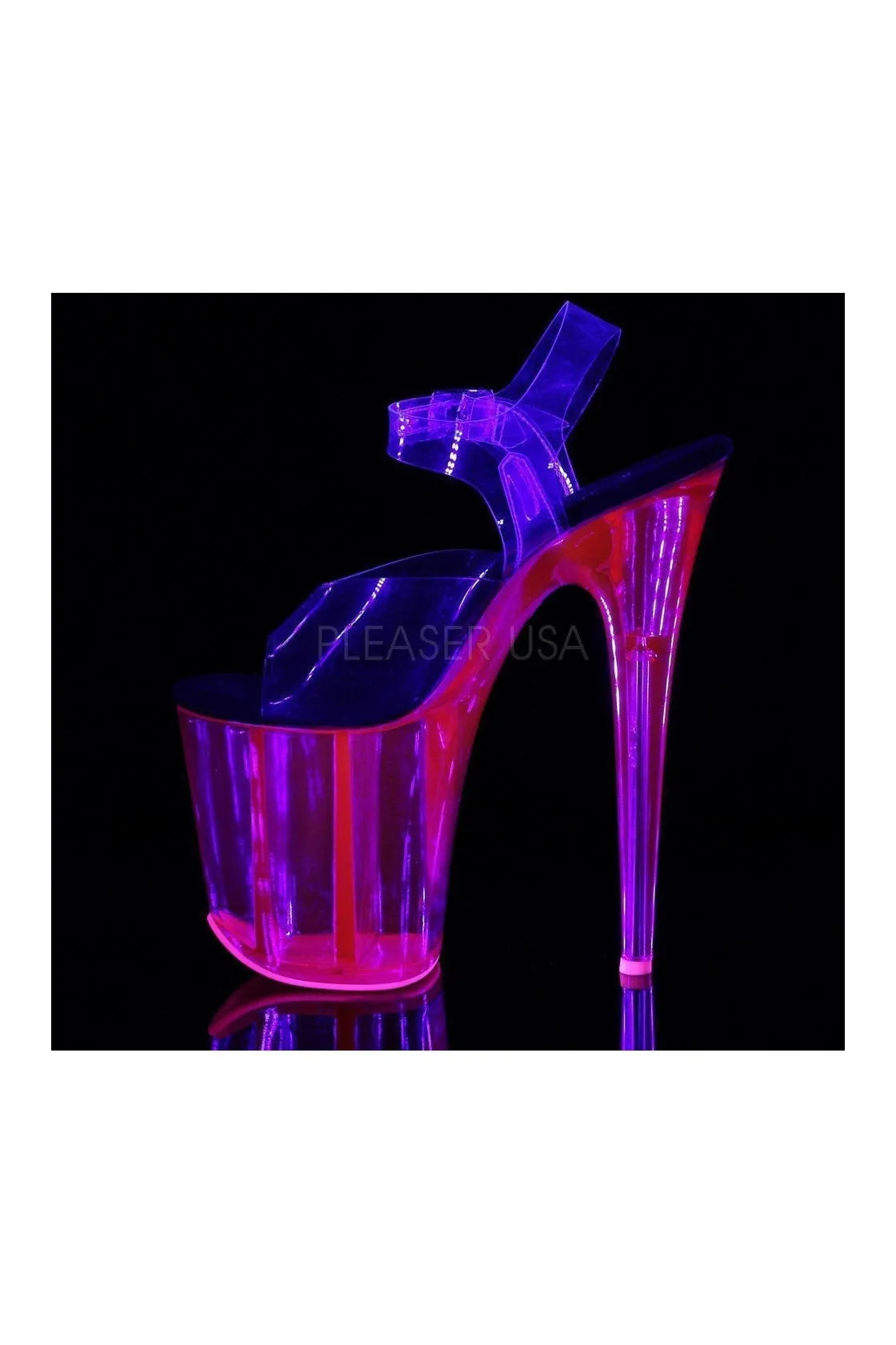 FLAMINGO-808UVT Platform Sandal  | Clear Vinyl