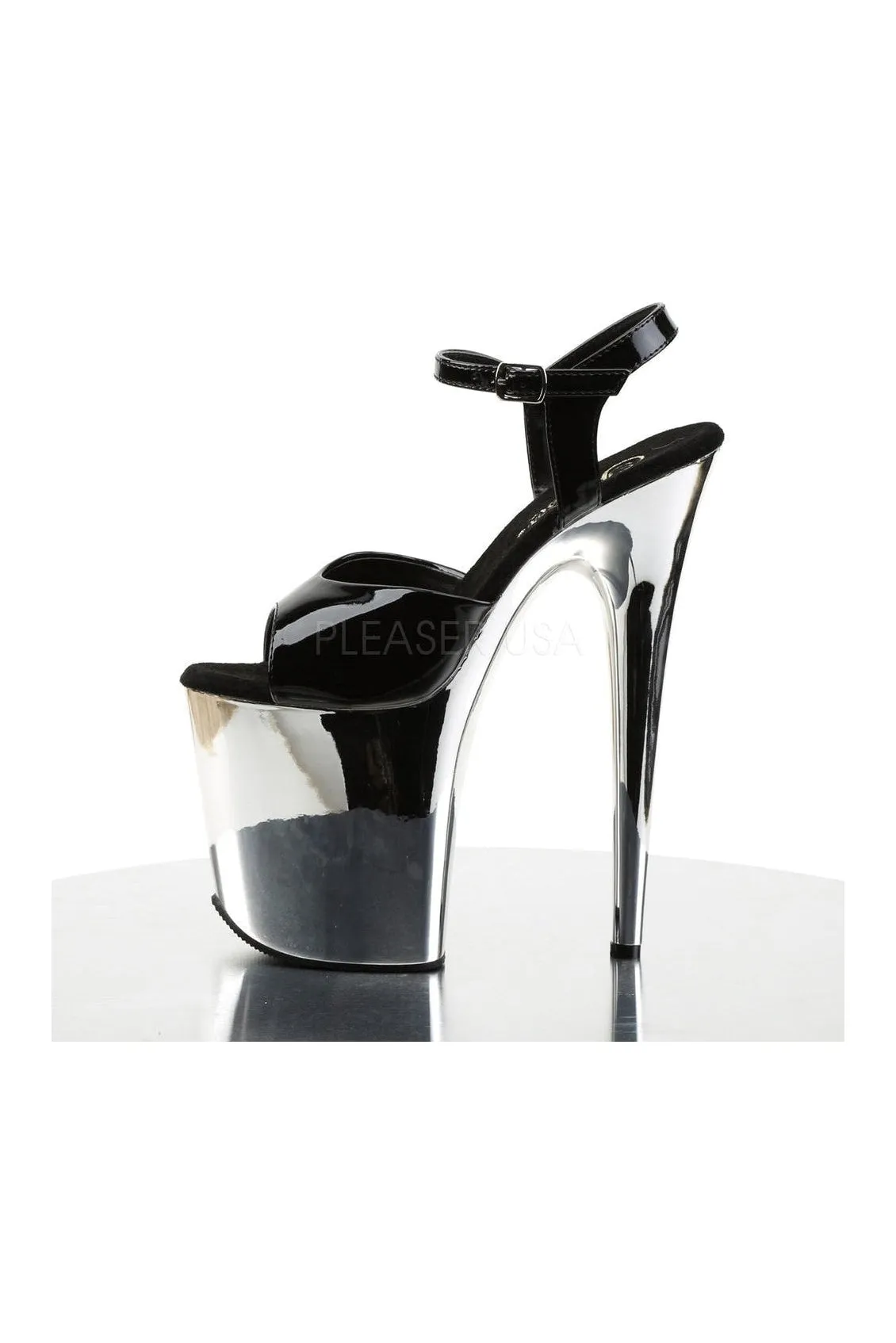 FLAMINGO-809 Platform Sandal  | Black Patent