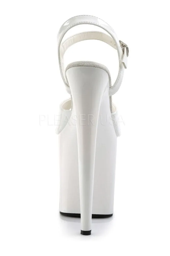 FLAMINGO-809 Platform Sandal  | White Patent