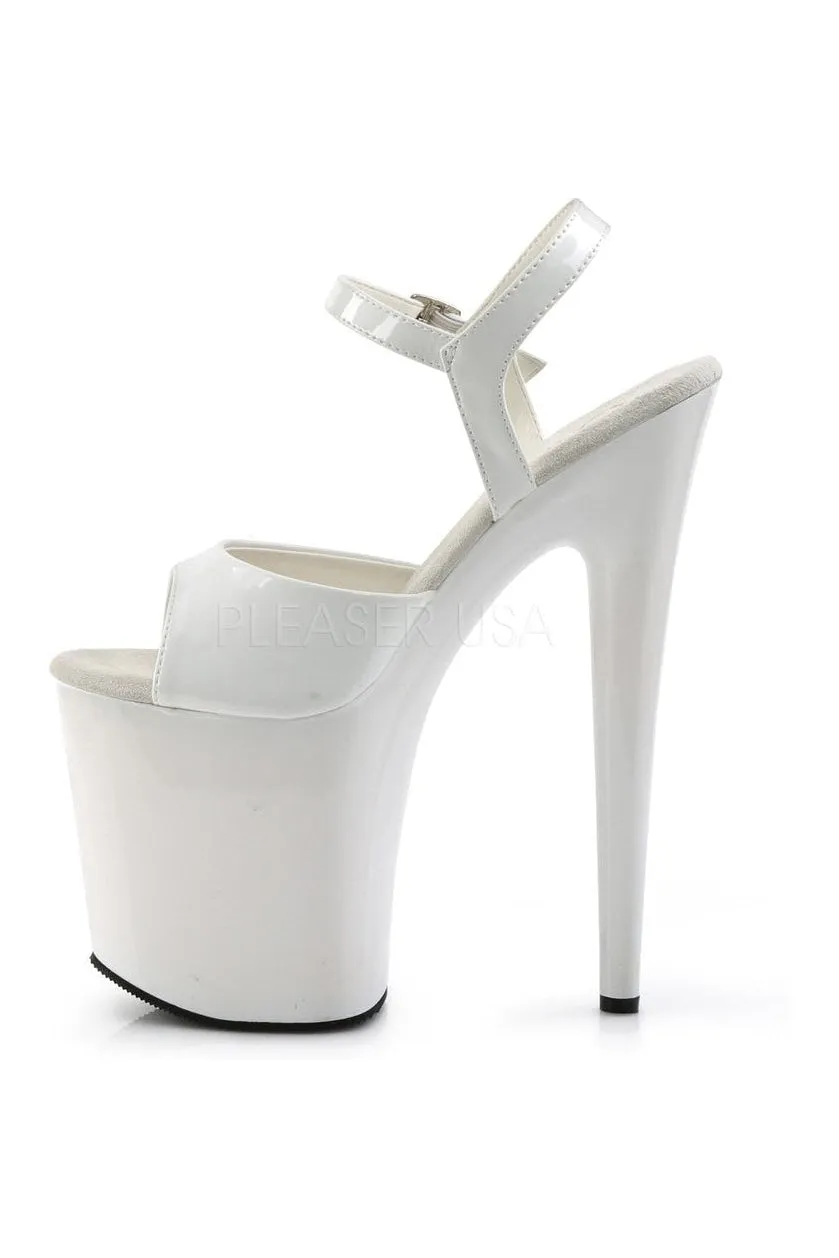 FLAMINGO-809 Platform Sandal  | White Patent