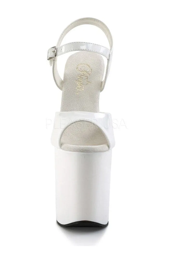 FLAMINGO-809 Platform Sandal  | White Patent