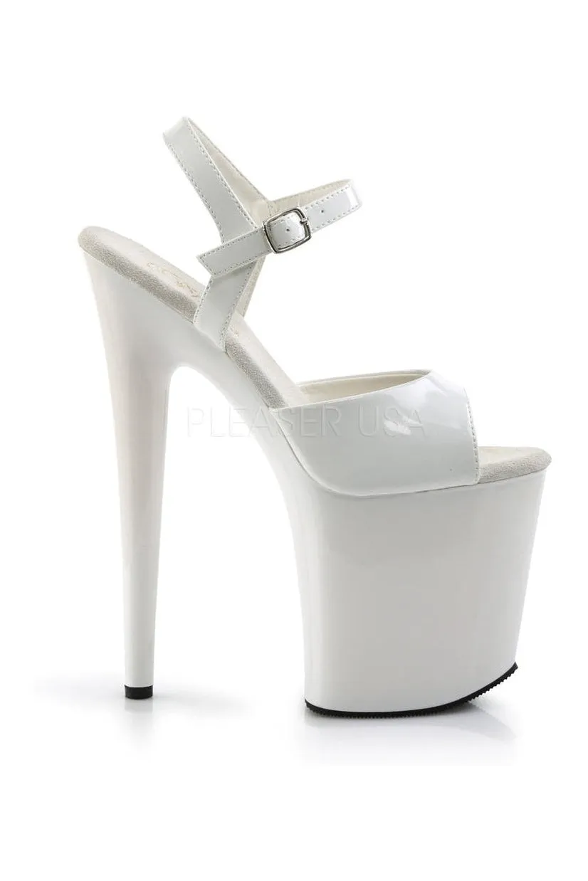 FLAMINGO-809 Platform Sandal  | White Patent