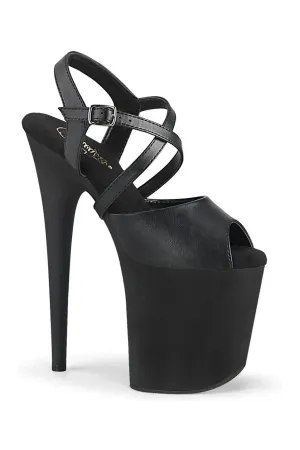 FLAMINGO-824 Exotic Sandal | Black Faux Leather