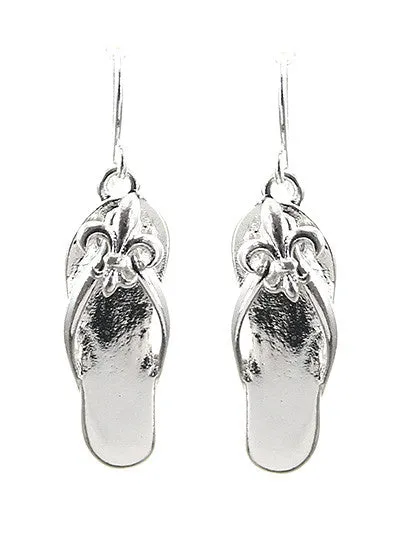 Fleur de Lis Flip Flop Earrings