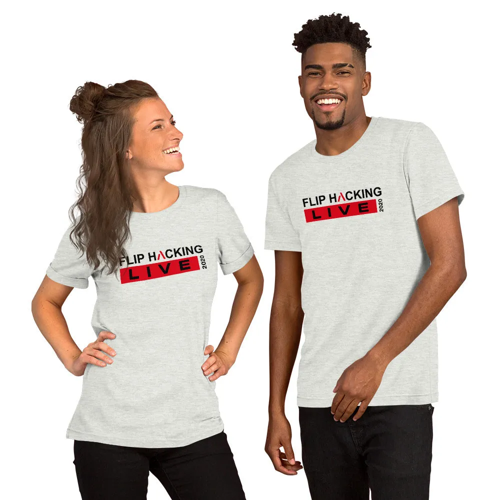Flip Hacking Live 2020 Unisex T-shirt in Ash Grey