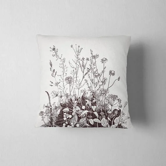 Floral Decorative Throw Pillow Cover Decorative