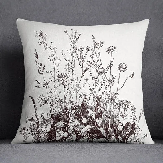 Floral Decorative Throw Pillow Cover Decorative