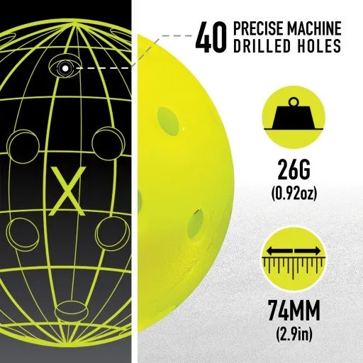 Franklin X-40 Outdoor Pickleball Ball 100 Pack (Lava)