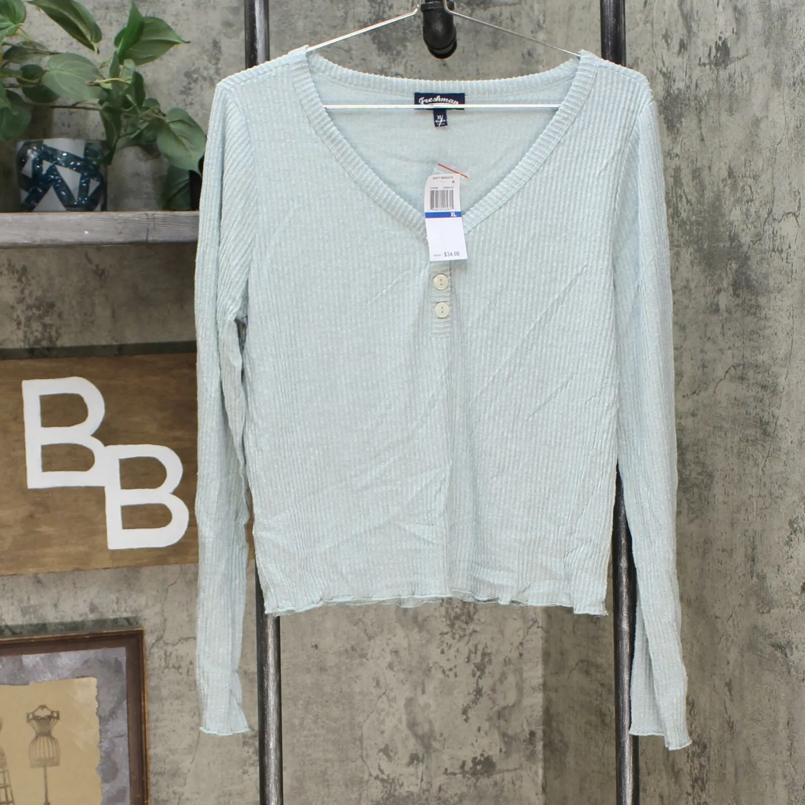 Freshman Women's Junior Fit Cozy Henley Top