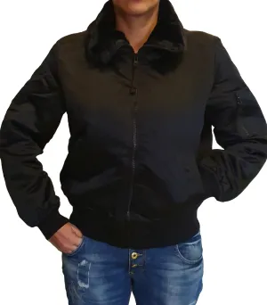 G Faux-Fur Lined Bomber Jacket