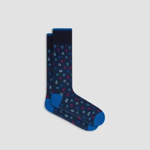 Geometric Cashmere Mid-Calf Socks