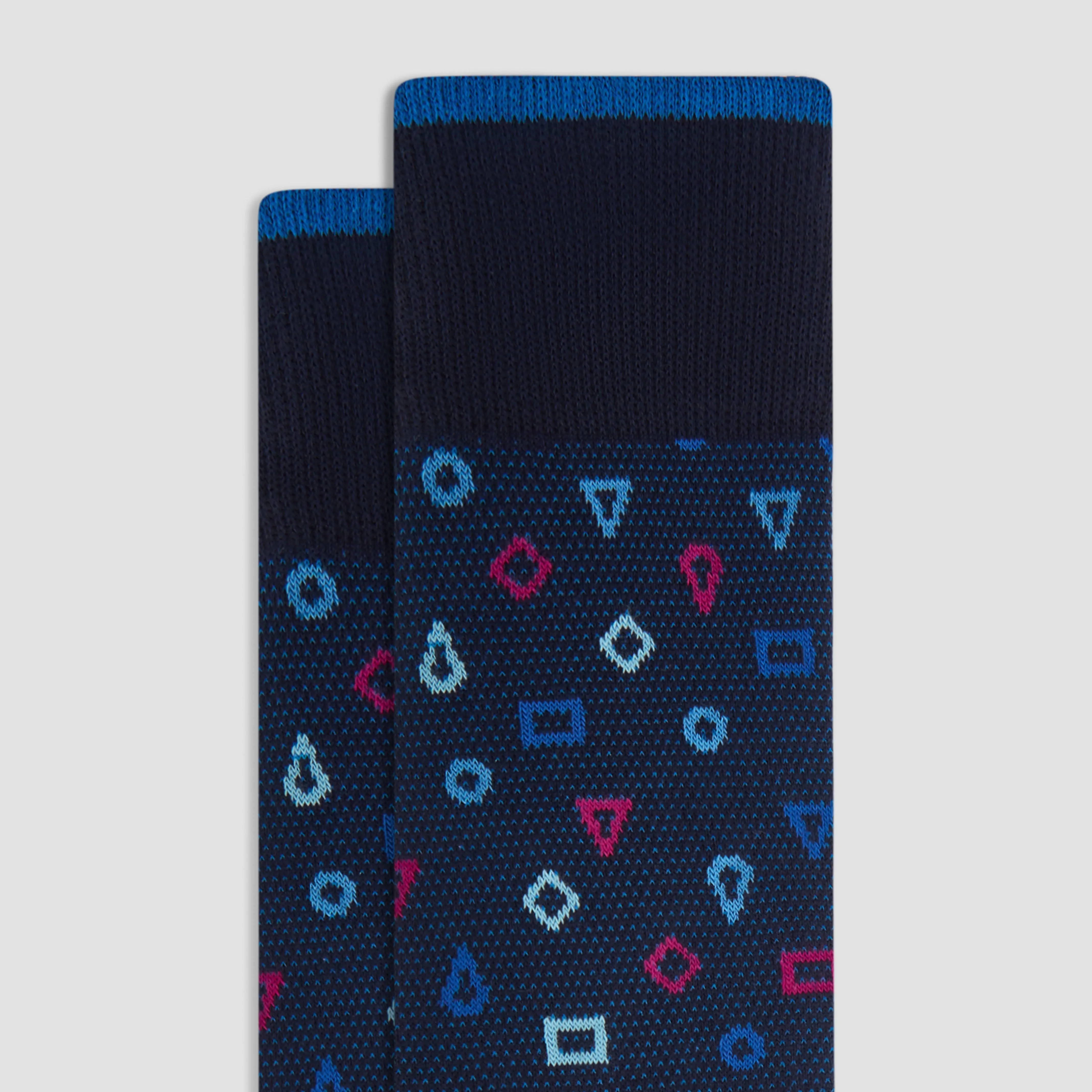 Geometric Cashmere Mid-Calf Socks