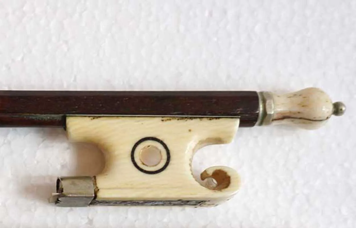 German Bone and Mother of Pearl Violin Bow