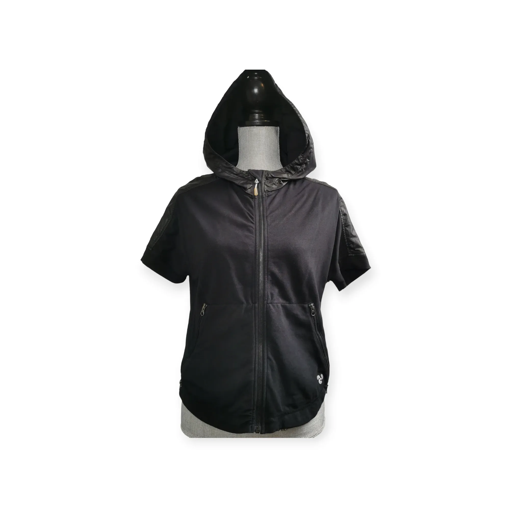 GIRL SIZE 5 (12/14 YEARS) - TRIPLE FLIP, Black Athletic Zippered Hoodie EUC B36
