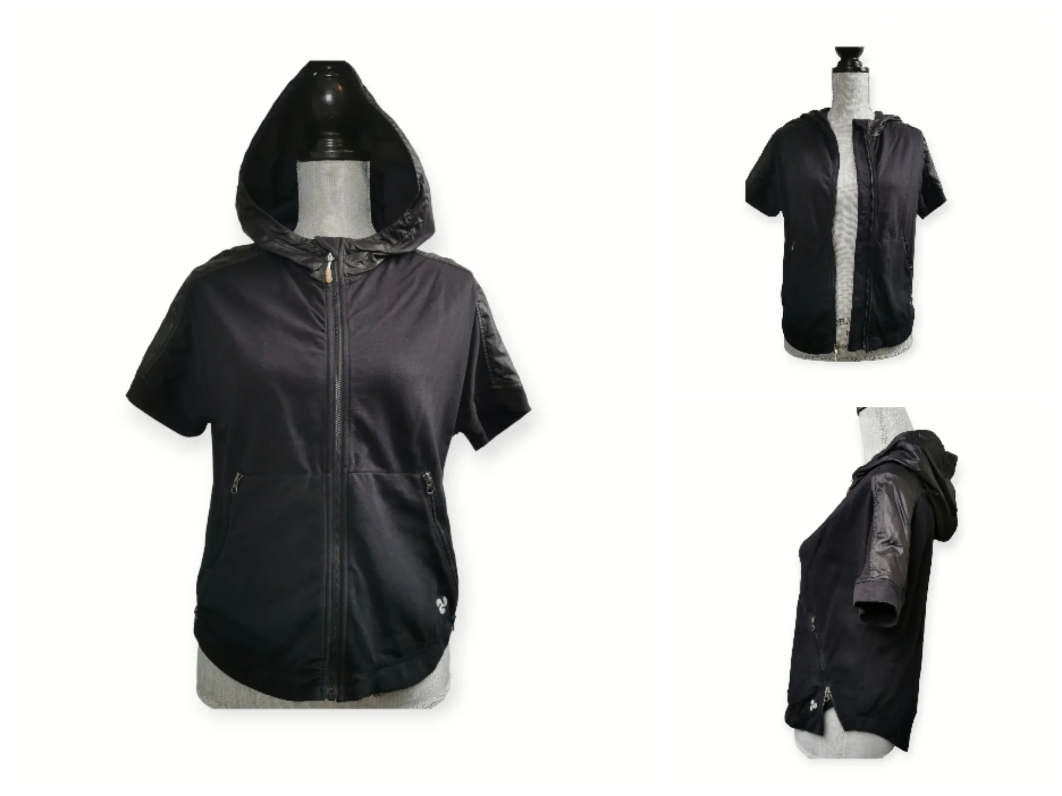 GIRL SIZE 5 (12/14 YEARS) - TRIPLE FLIP, Black Athletic Zippered Hoodie EUC B36
