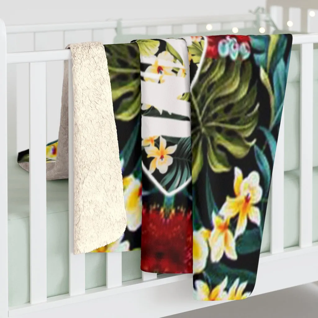Guam Floral Fleece Blanket